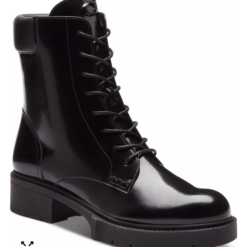 Coach Black Leather Leighton Booties